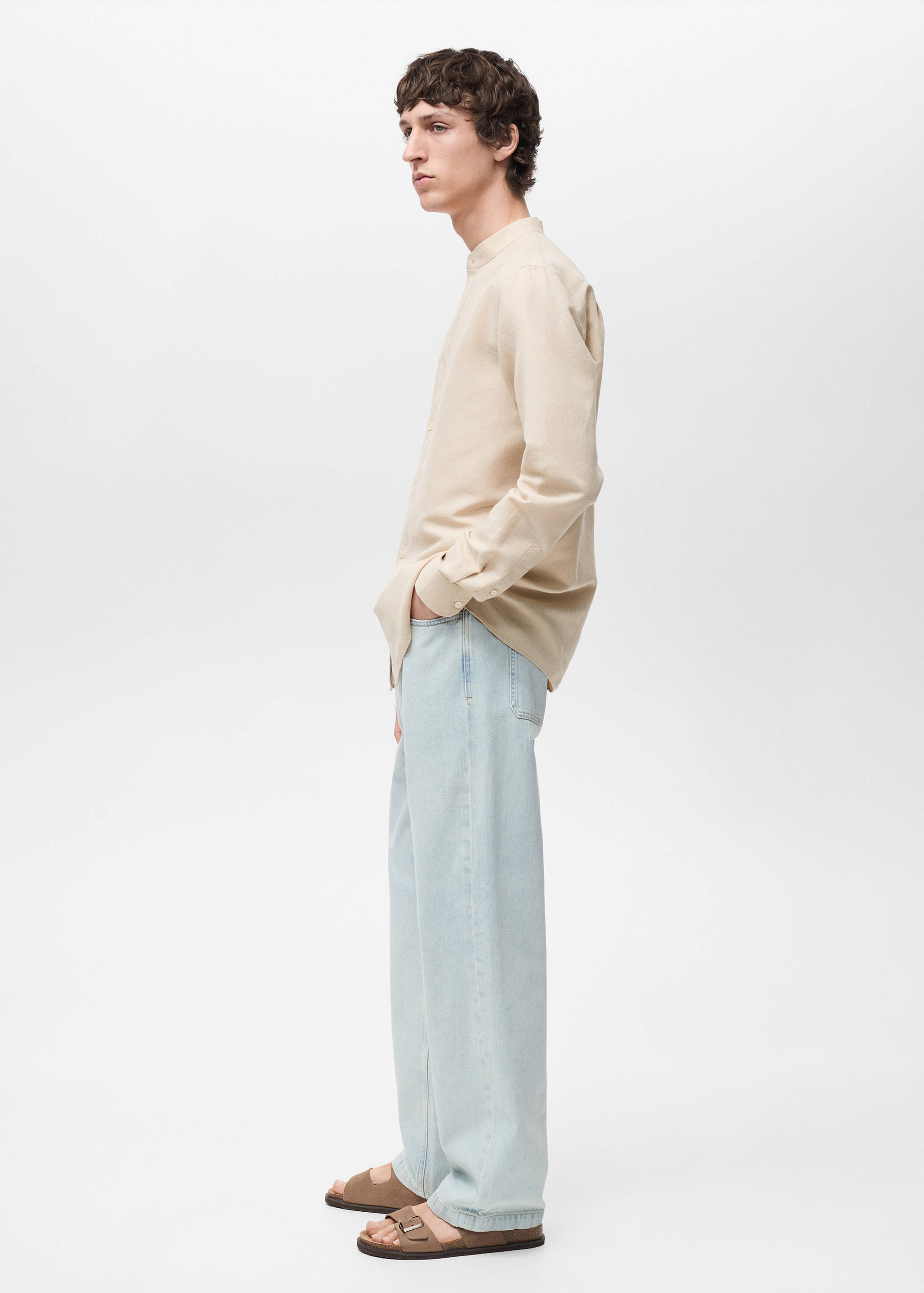Mao collar linen shirt - Details of the article 2