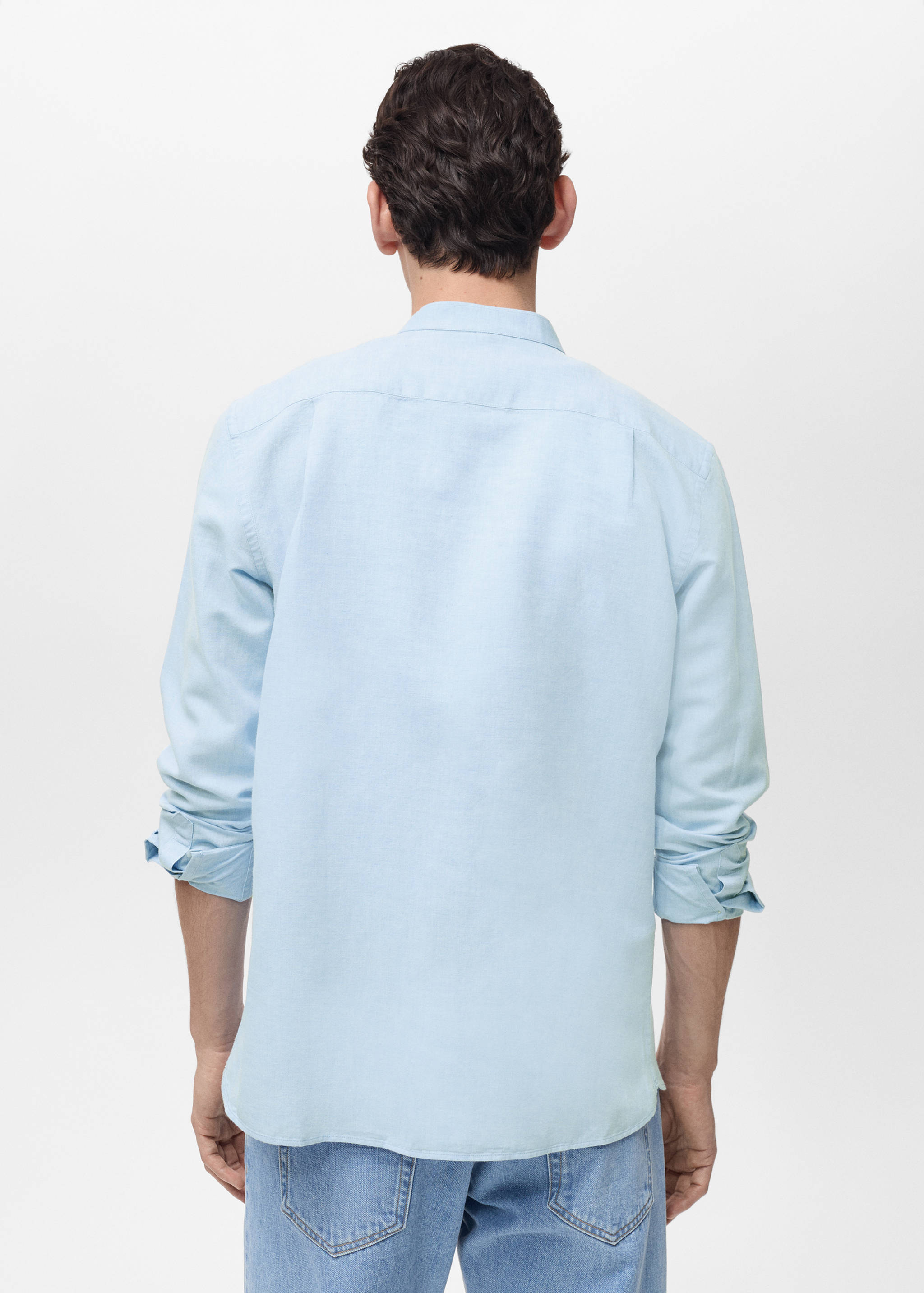 Mao collar linen shirt - Reverse of the article