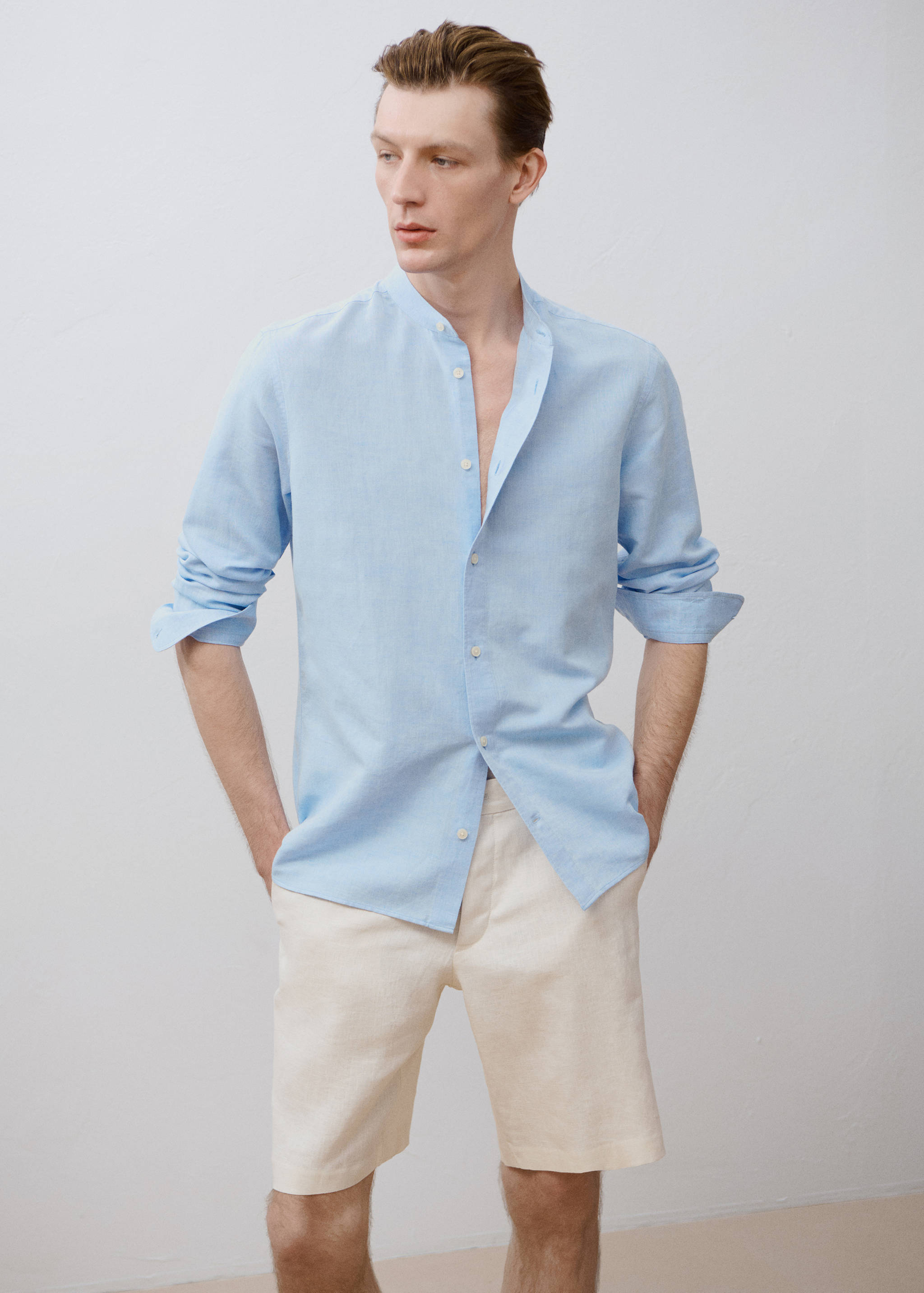 Mao collar linen shirt - Details of the article 3