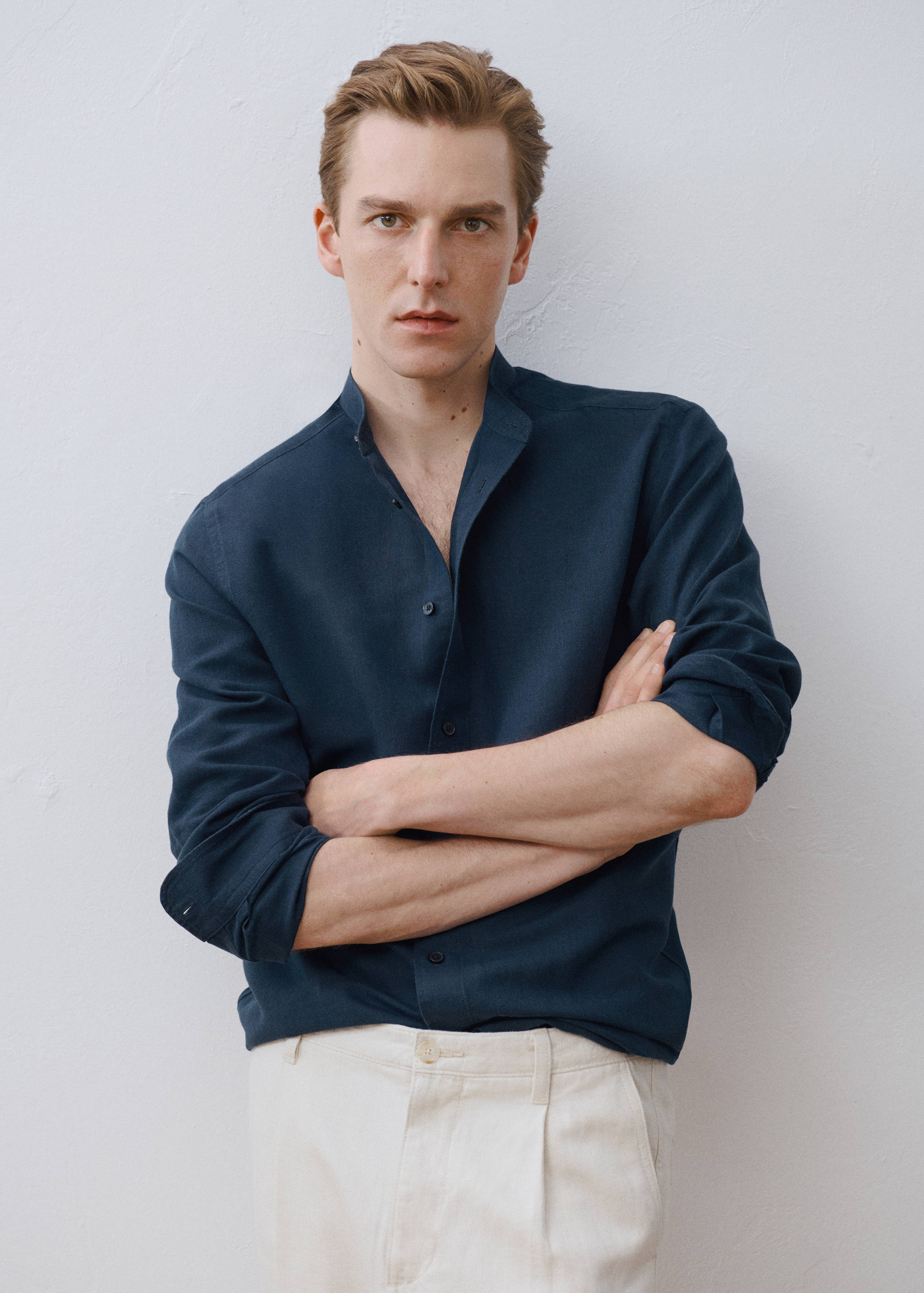 Mao collar linen shirt - Details of the article 3