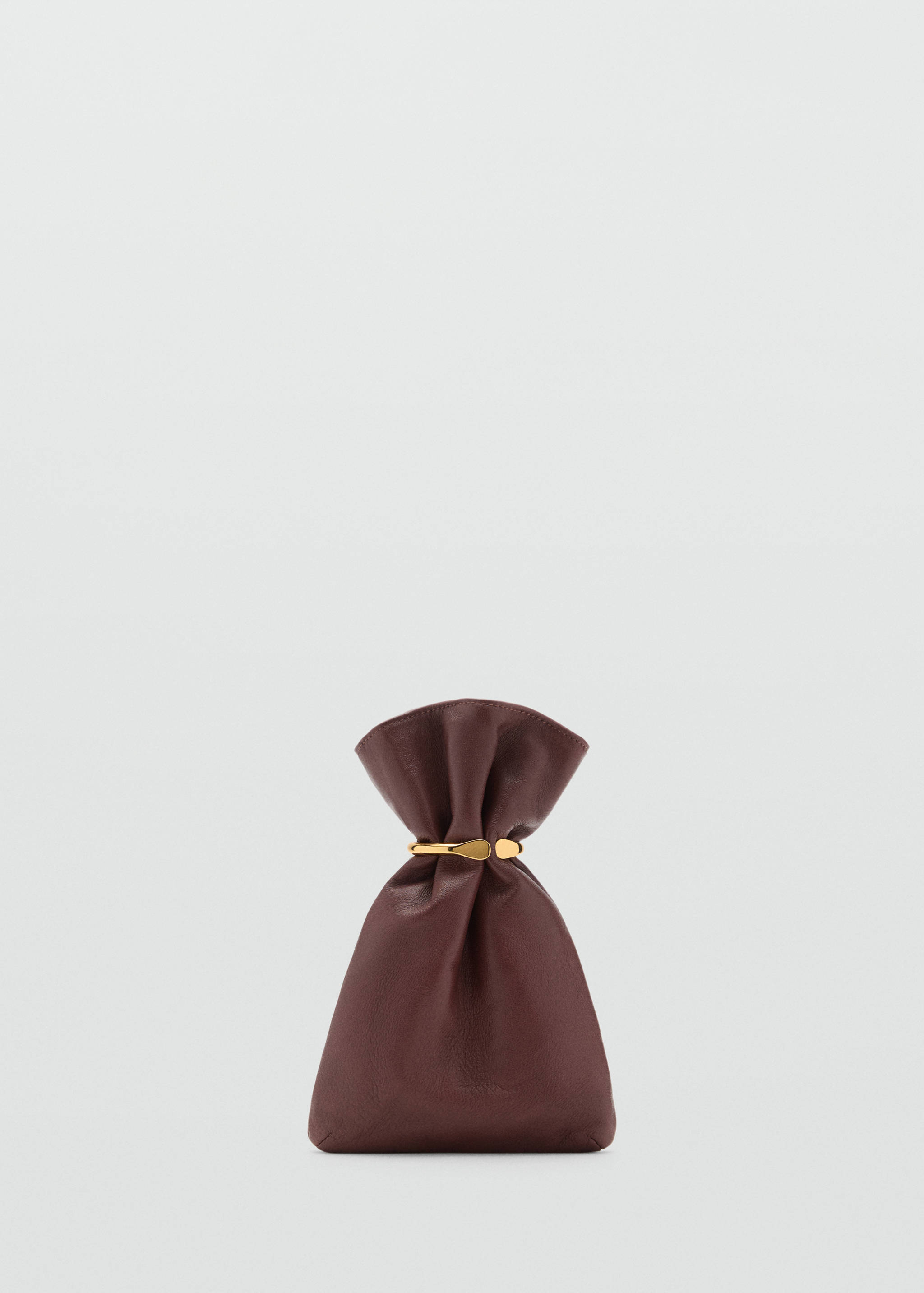 Leather sack-style bag with metallic detail - Article without model