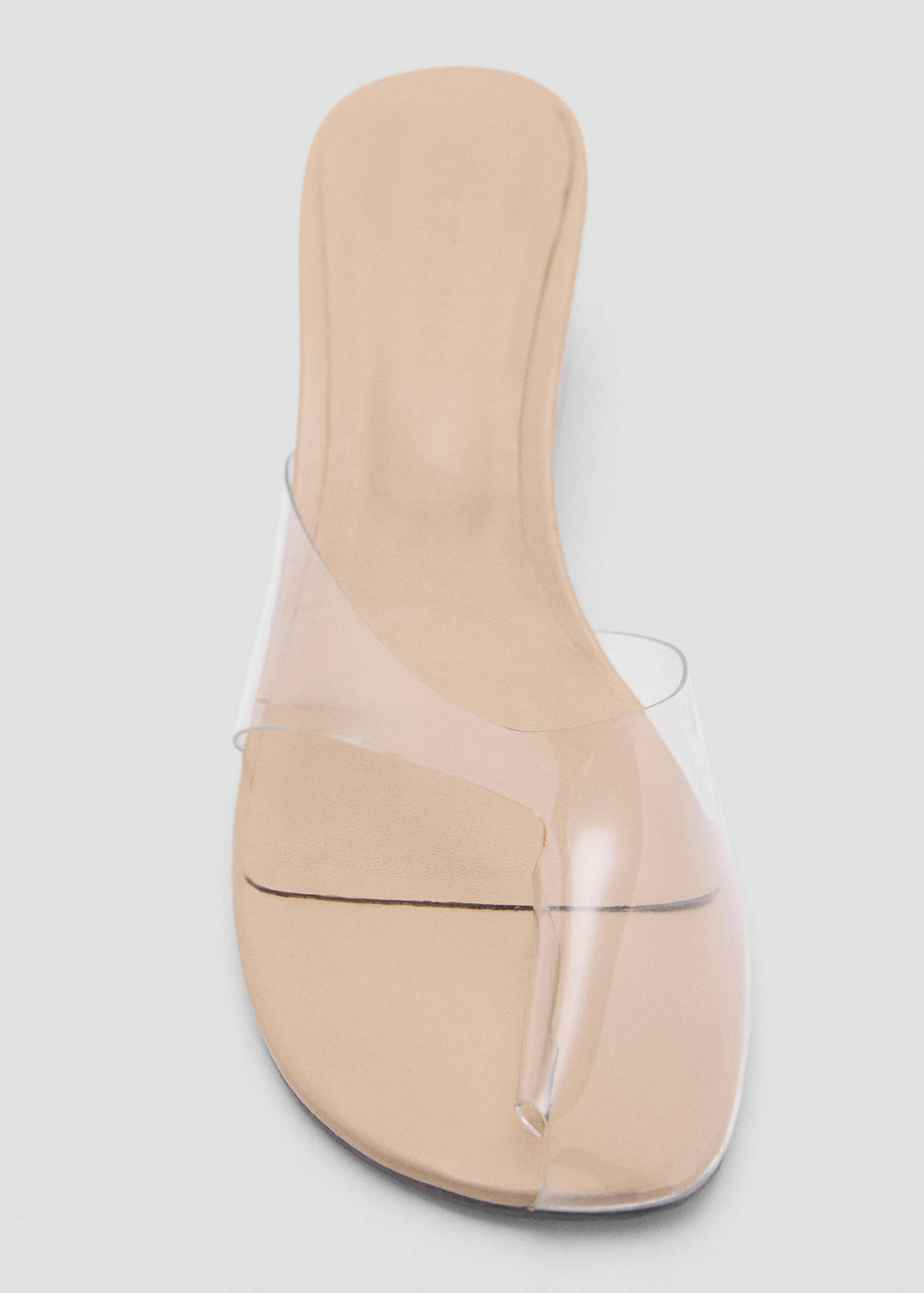 Transparent vinyl wedge sandals — Nude