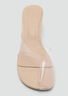 Transparent vinyl wedge sandals — Nude 6