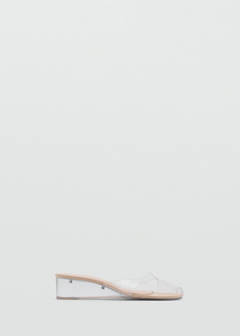 Transparent vinyl wedge sandals — Nude 11