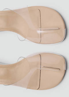 Transparent vinyl wedge sandals — Nude 15