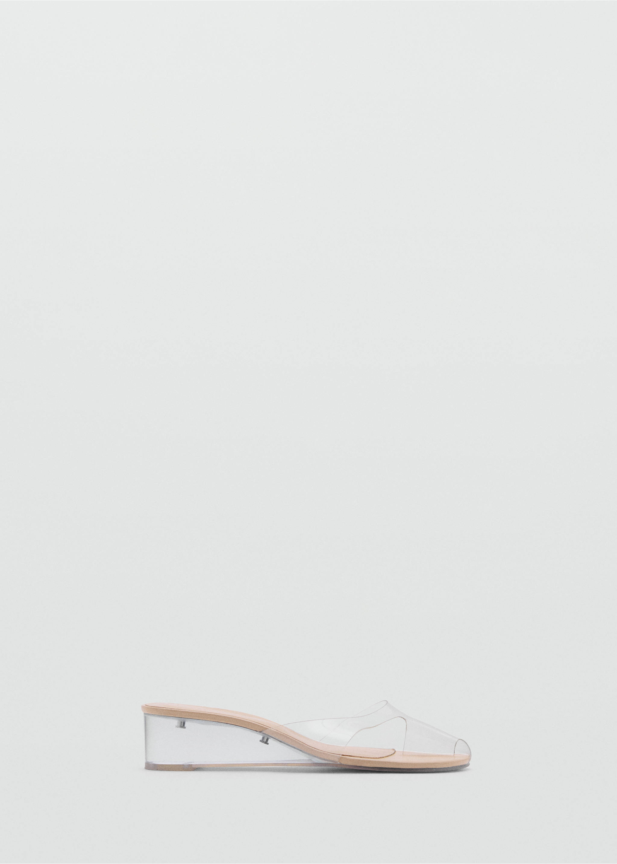 Transparent vinyl wedge sandals - Article without model, Nude. Ref: 17041255-00.