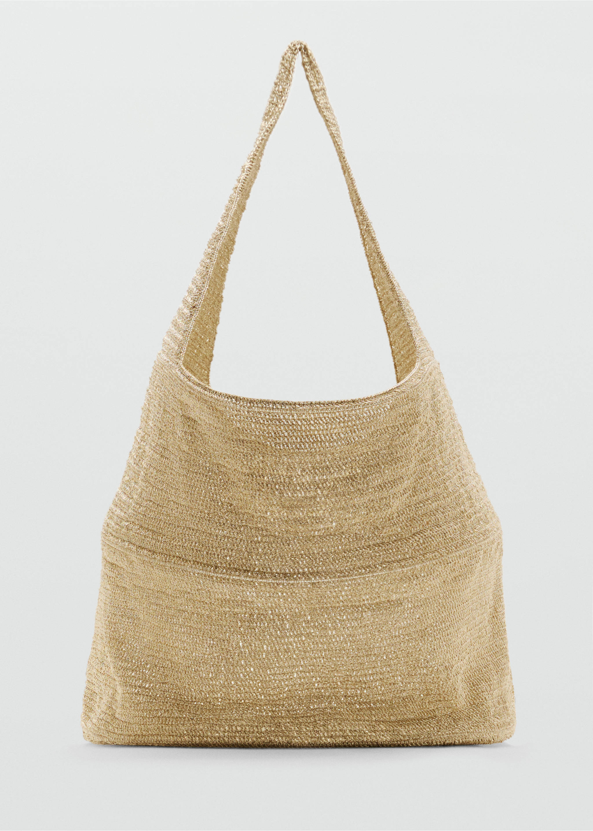 Lurex maxi-shopper with circular base - Article without model, Gold. Ref: 17041256-00.