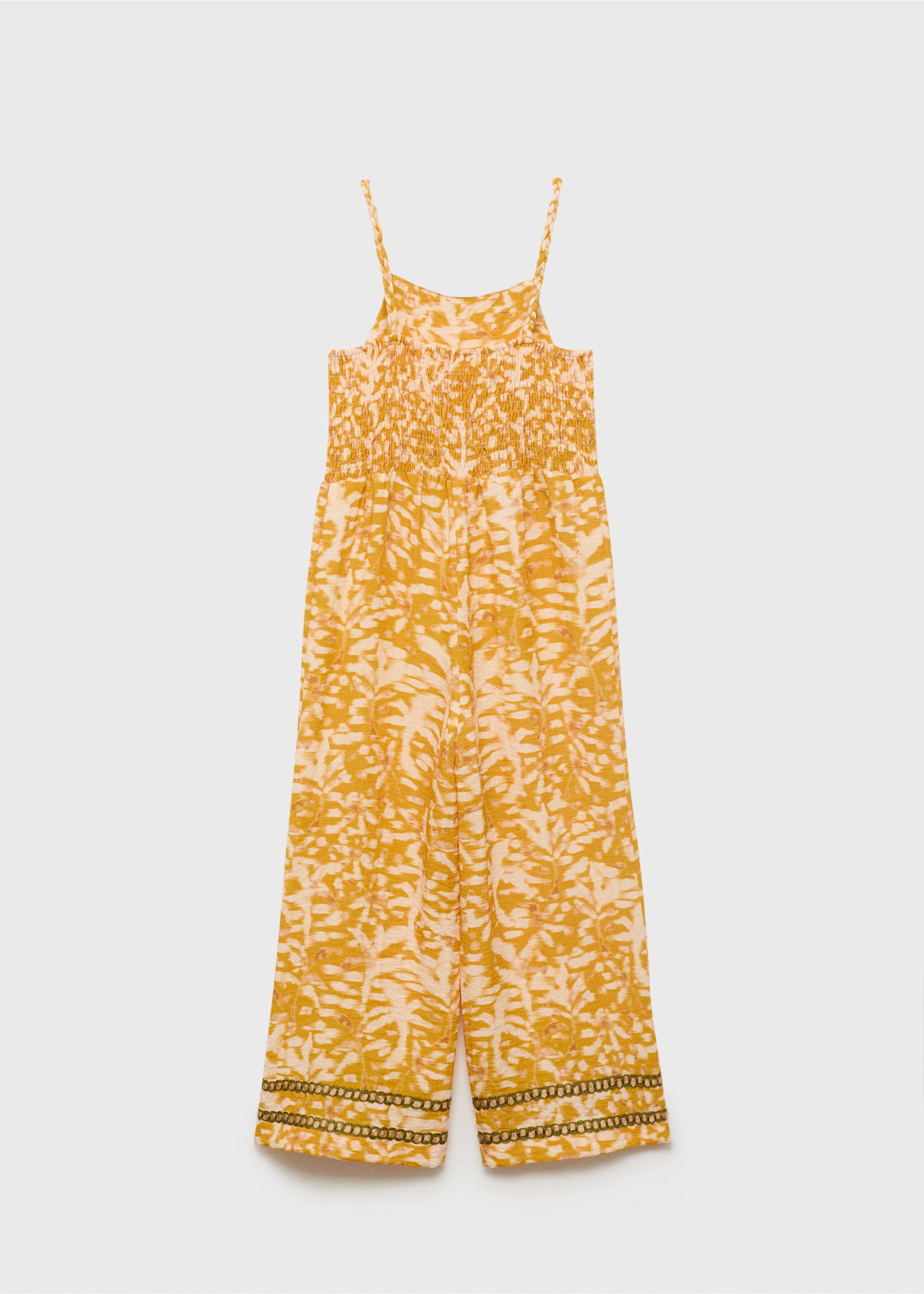 Tropical print jumpsuit - Reverse of the article, Mustard. Ref: 17041258-00.