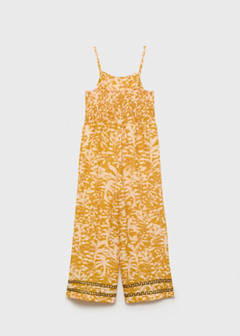 Tropical print jumpsuit — Mustard 4