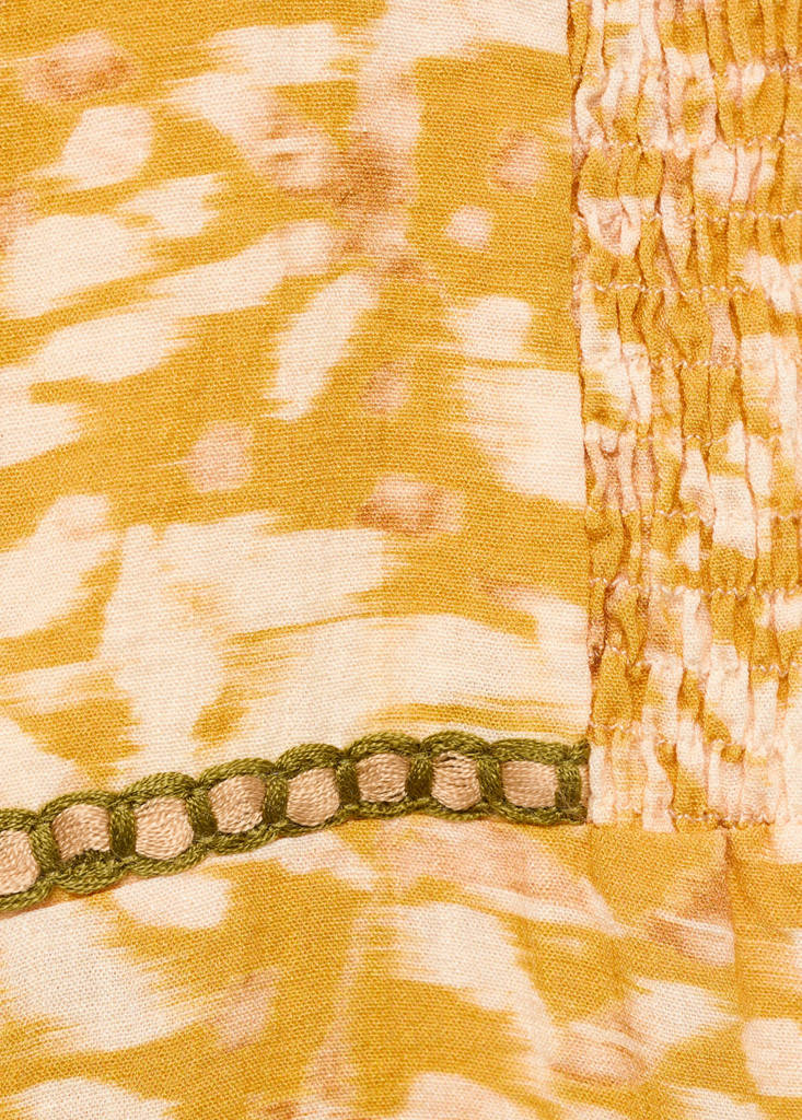 Tropical print jumpsuit — Mustard