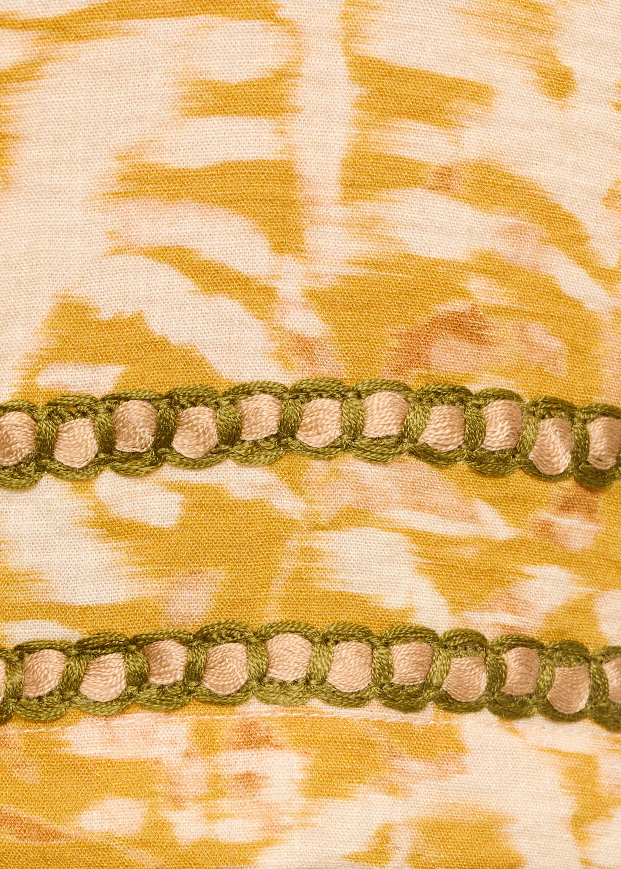 Tropical print jumpsuit - Details of the article 0, Mustard. Ref: 17041258-00.