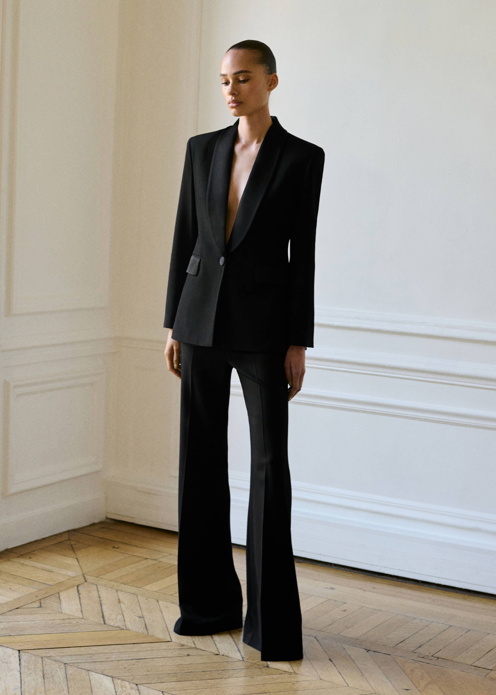 Suit jacket with satin details - General plane