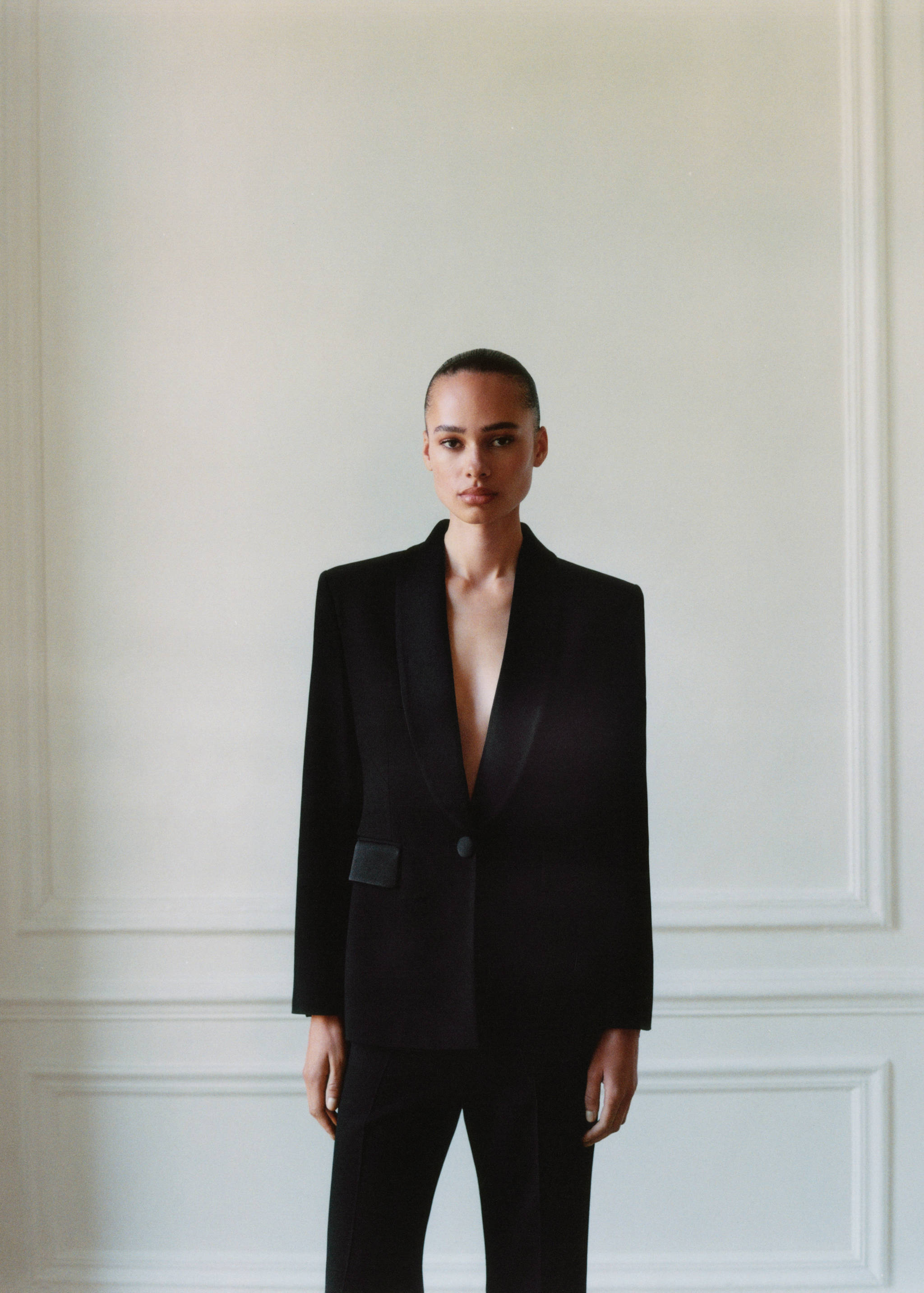 Suit jacket with satin details - Medium plane