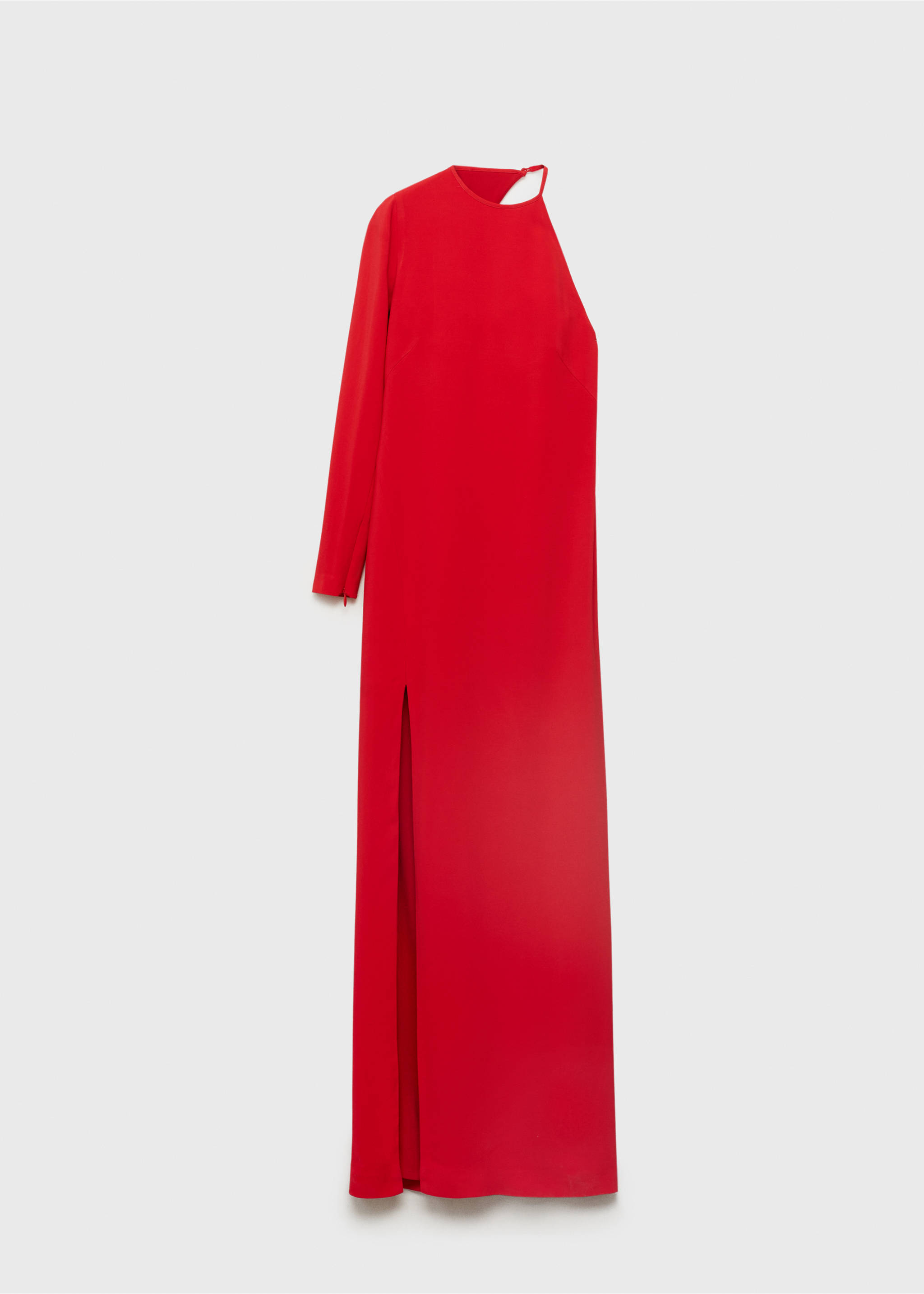 Asymmetrical open-back dress - Article without model, Red. Ref: 17041264-00.