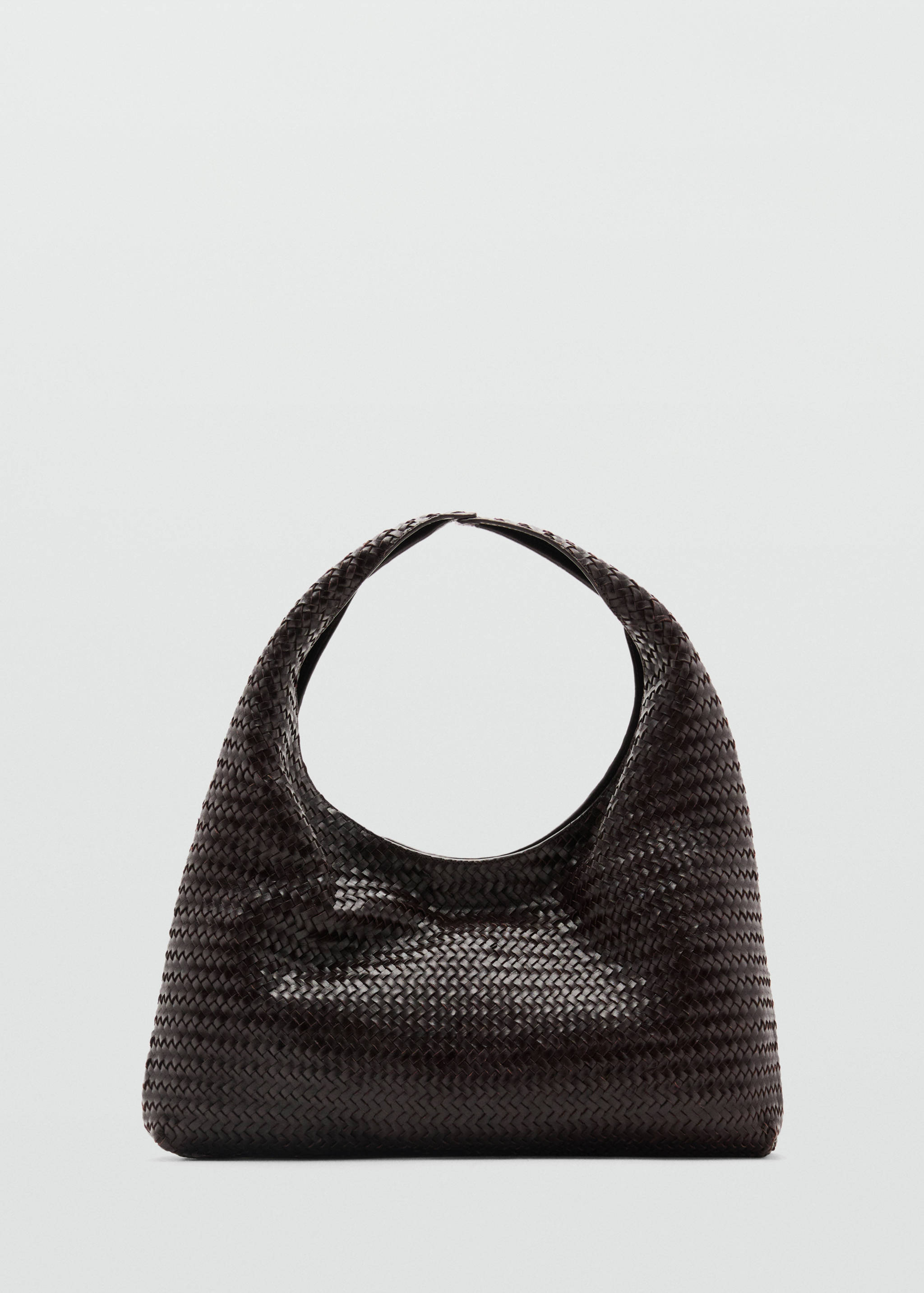 Medium braided leather shoulder bag - Article without model