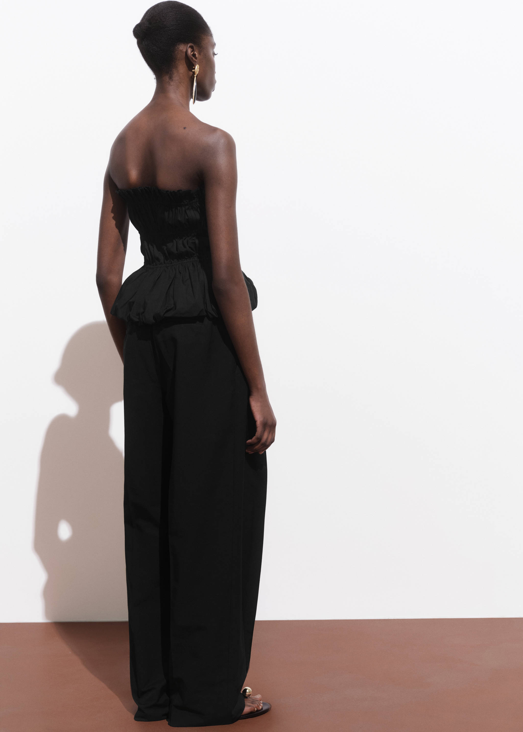 Celana panjang lurus dengan lipit berbahan katun - Versi terbalik dari barang