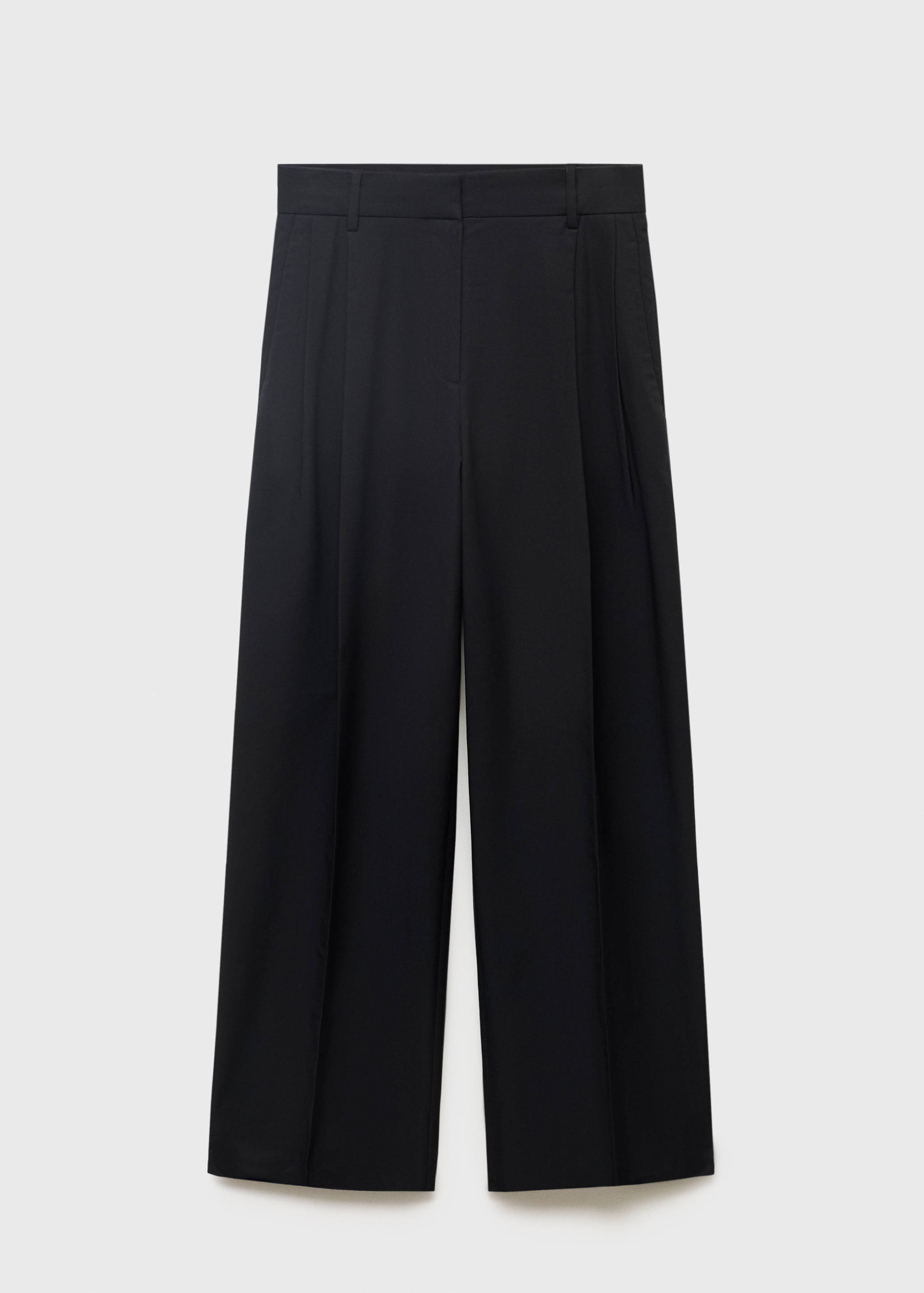 Straight-leg cotton pleated pants - Article without model