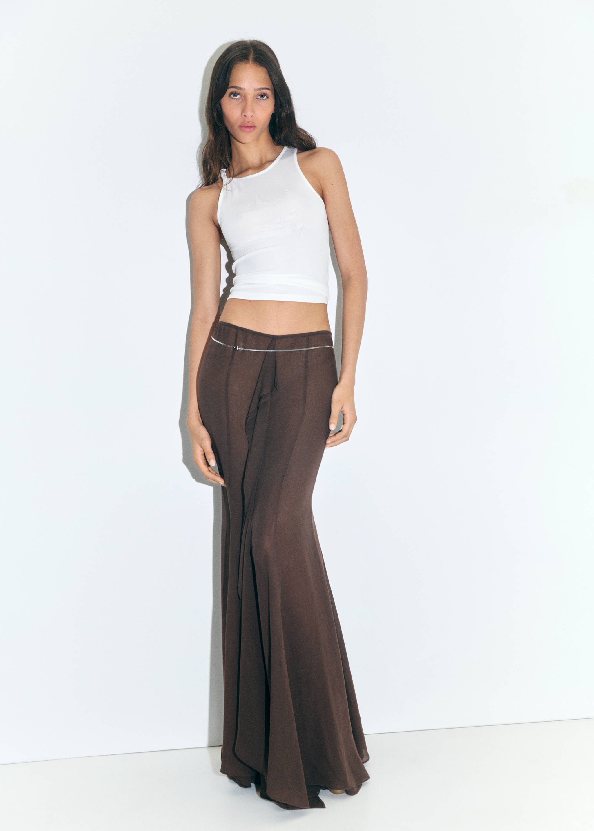 Maxi-skirt with ruffle detail - General plane
