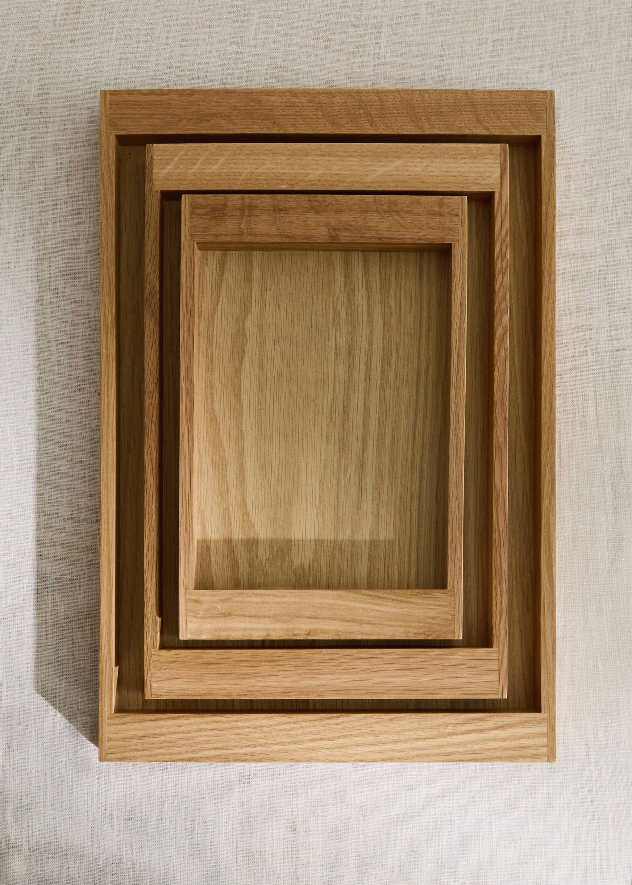 Bandeja retangular de madeira grande - Plano geral, Castanho. Ref: 17041279-00.