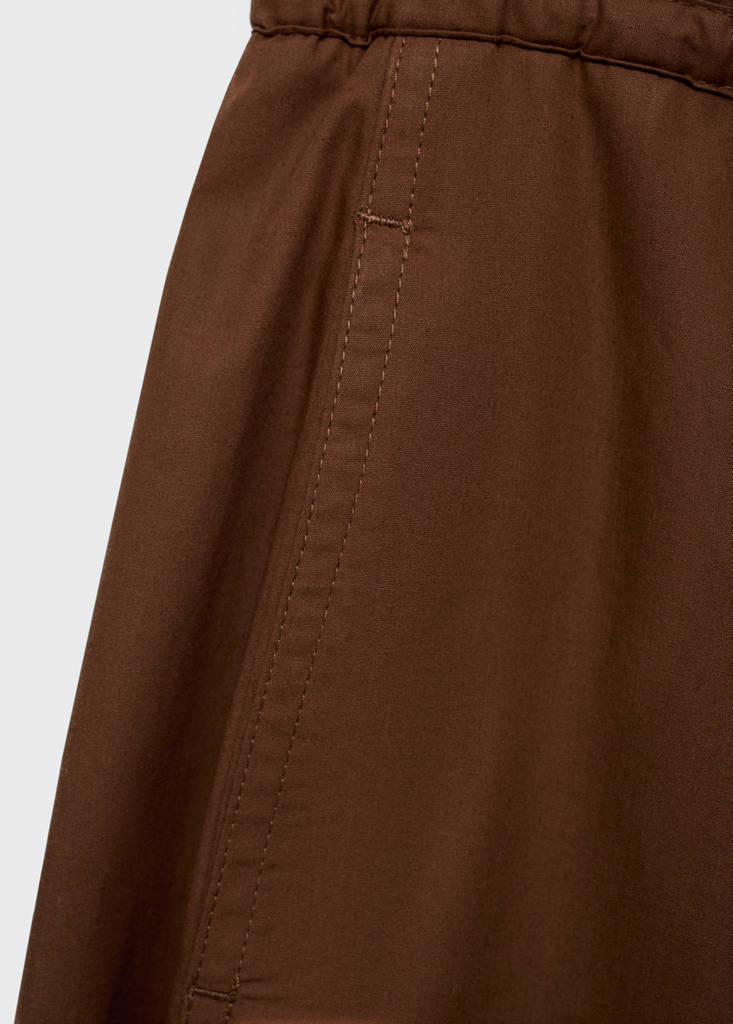 Paperbag trousers with bow — Brown