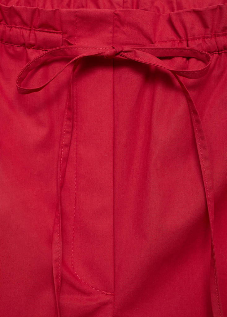 Paperbag trousers with bow — Red