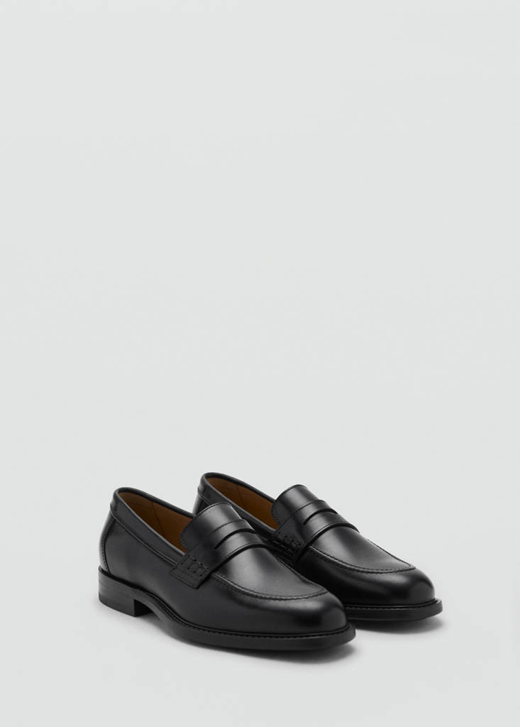 Leather penny loafers — Black