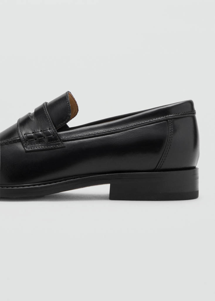 Leather penny loafers — Black