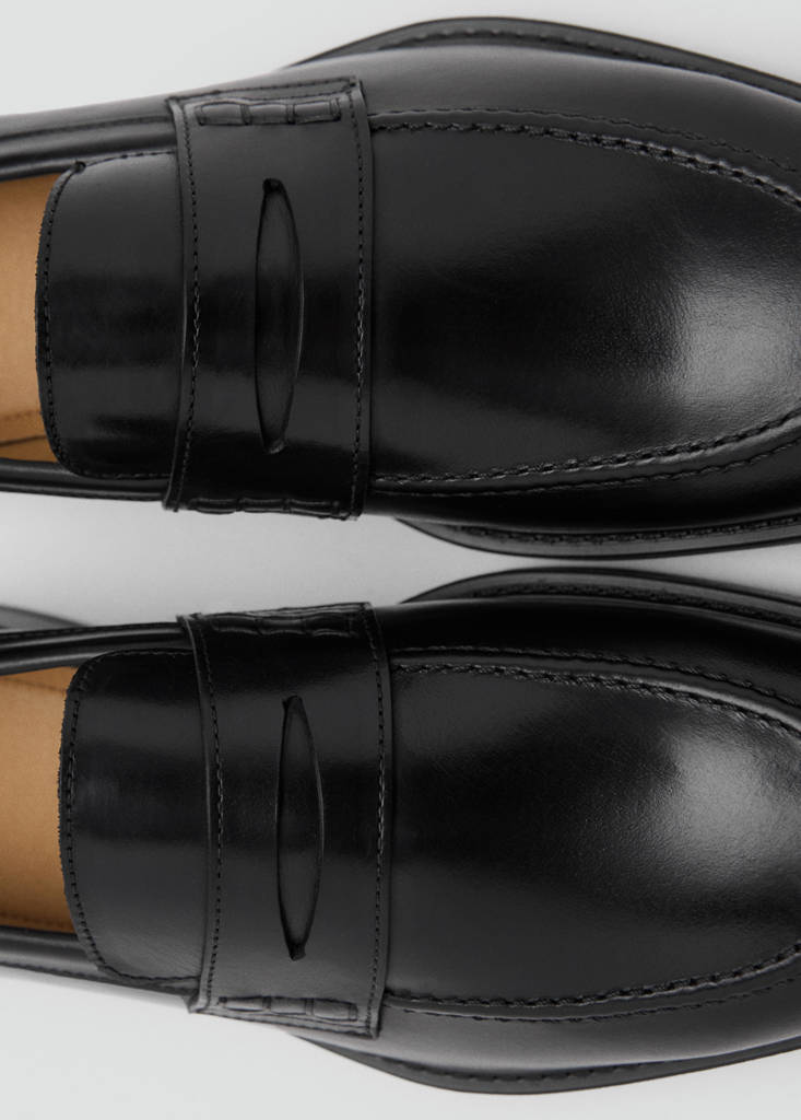 Leather penny loafers — Black
