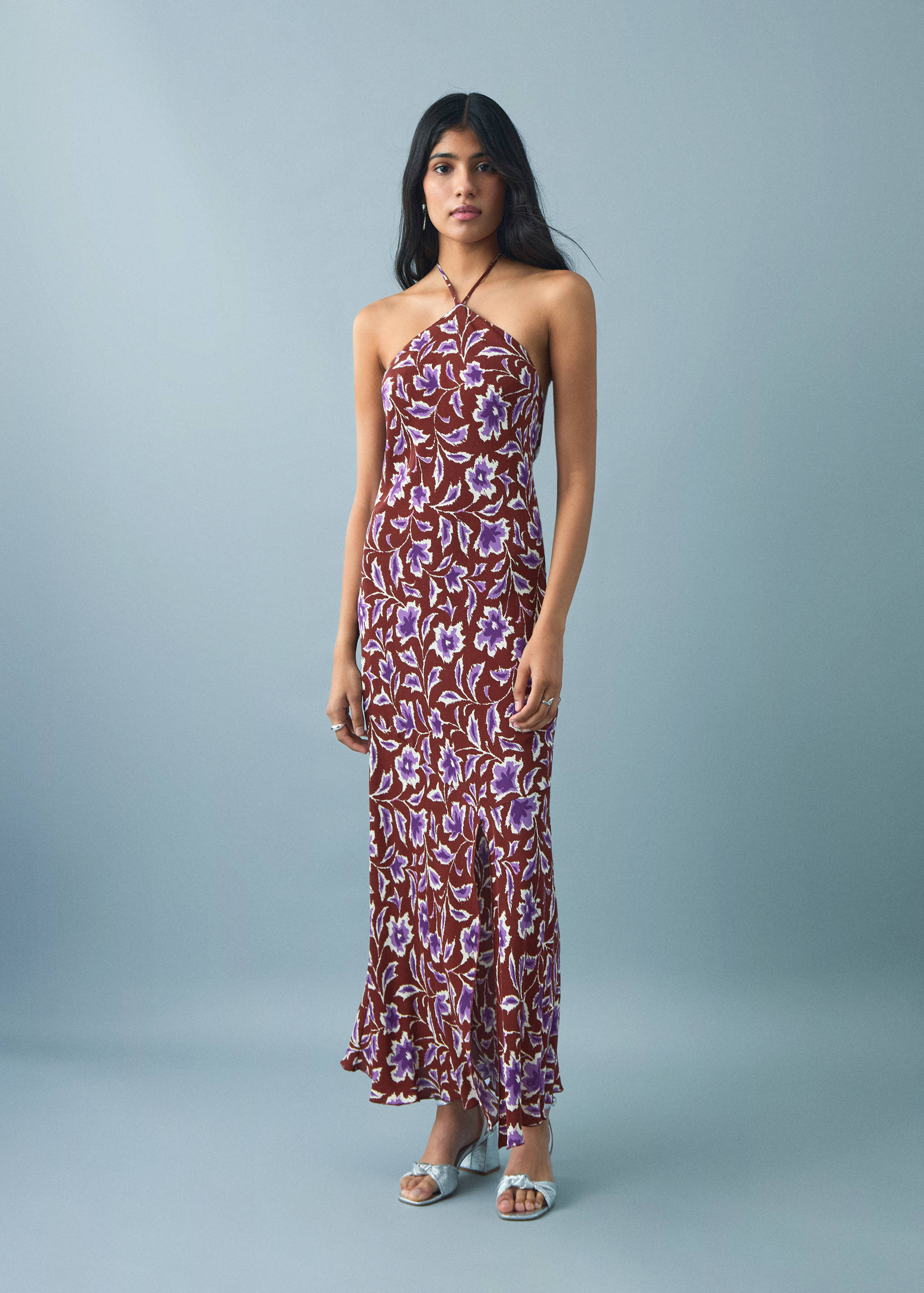 Vestido halter com estampado floral - Pormenor do artigo 1