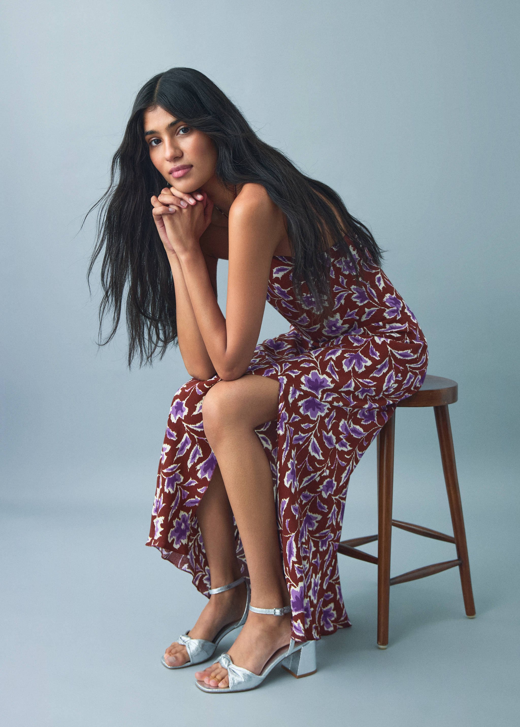 Vestido halter com estampado floral - Pormenor do artigo 2