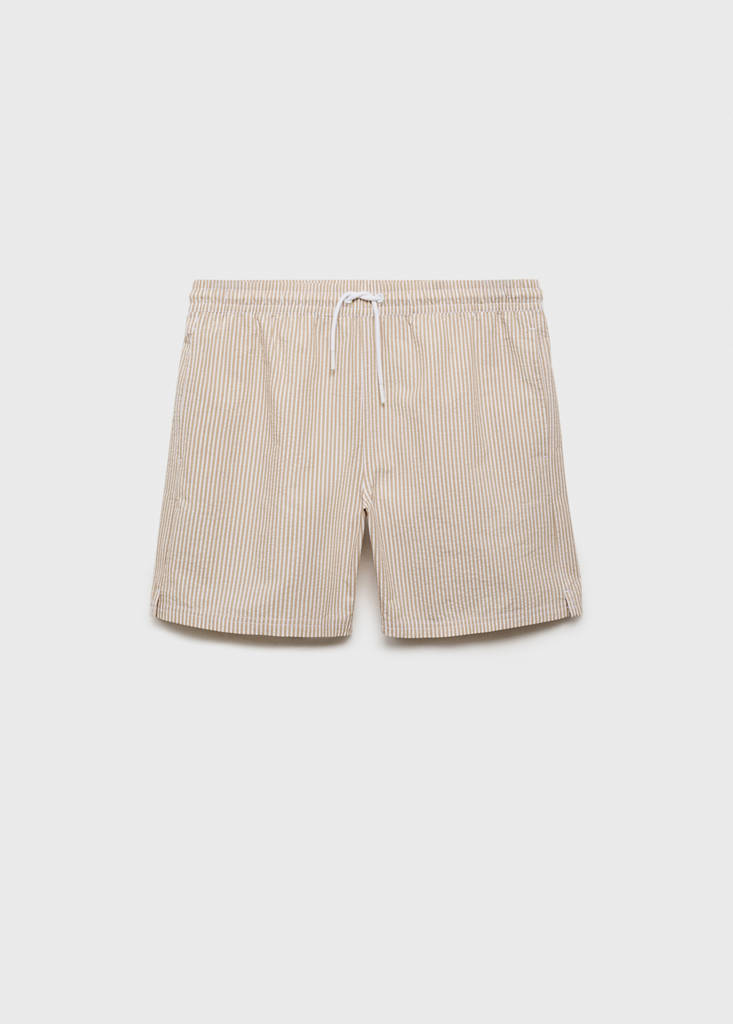 Seersucker swimming trunks — Sand