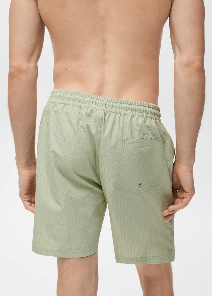 Seersucker swimming trunks — Pastel Green