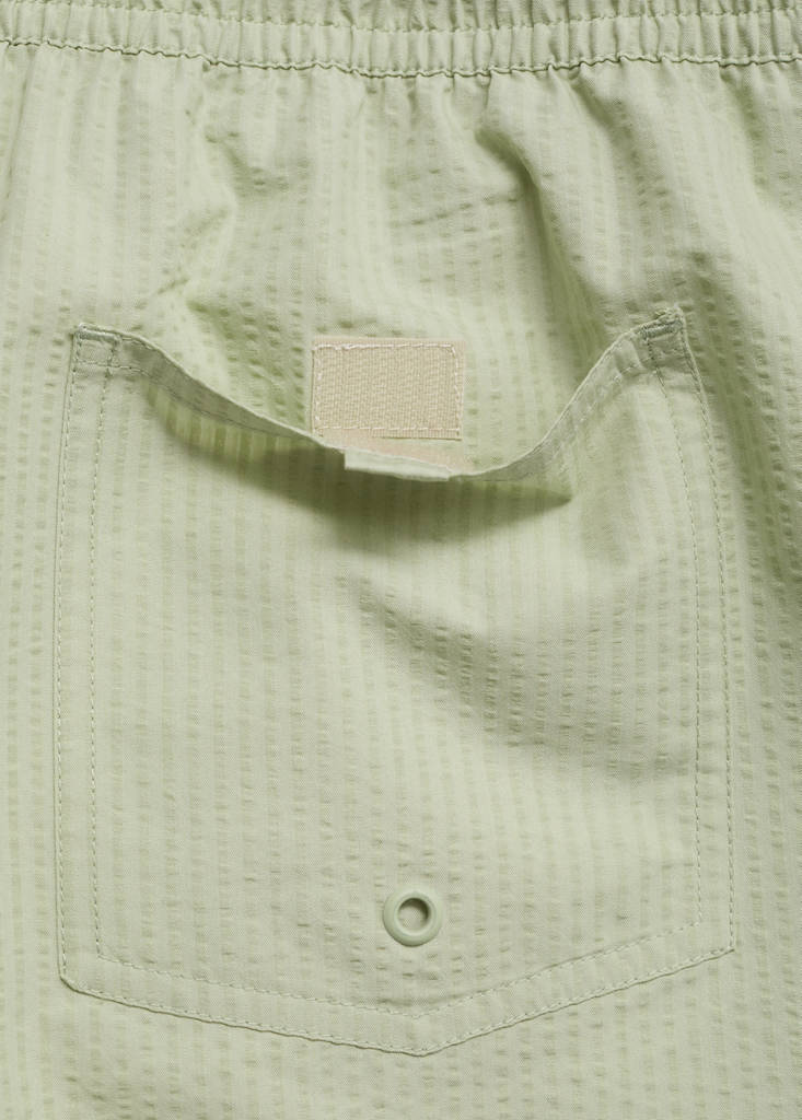 Seersucker swimming trunks — Pastel Green