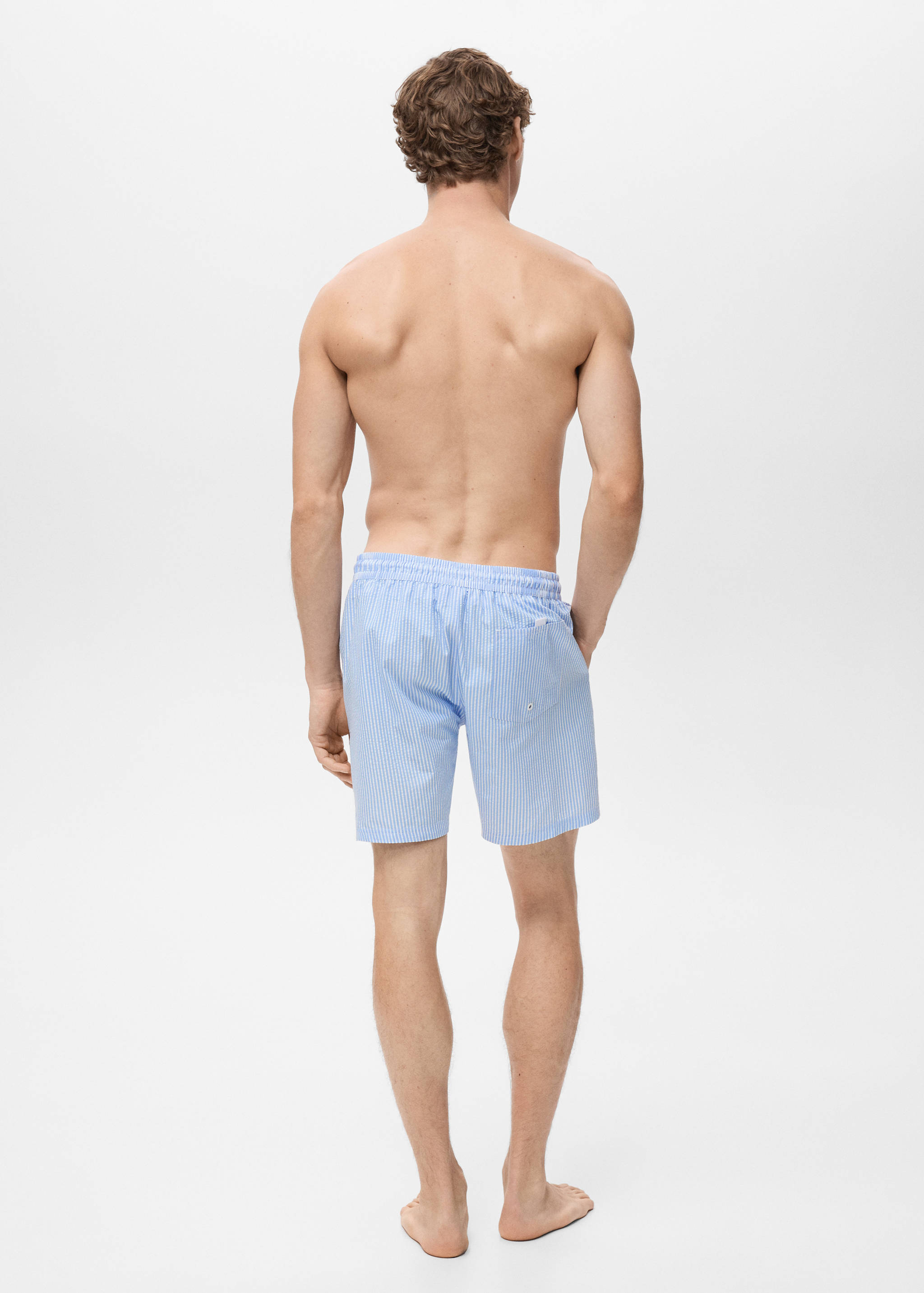 Seersucker swimming trunks - Reverse of the article