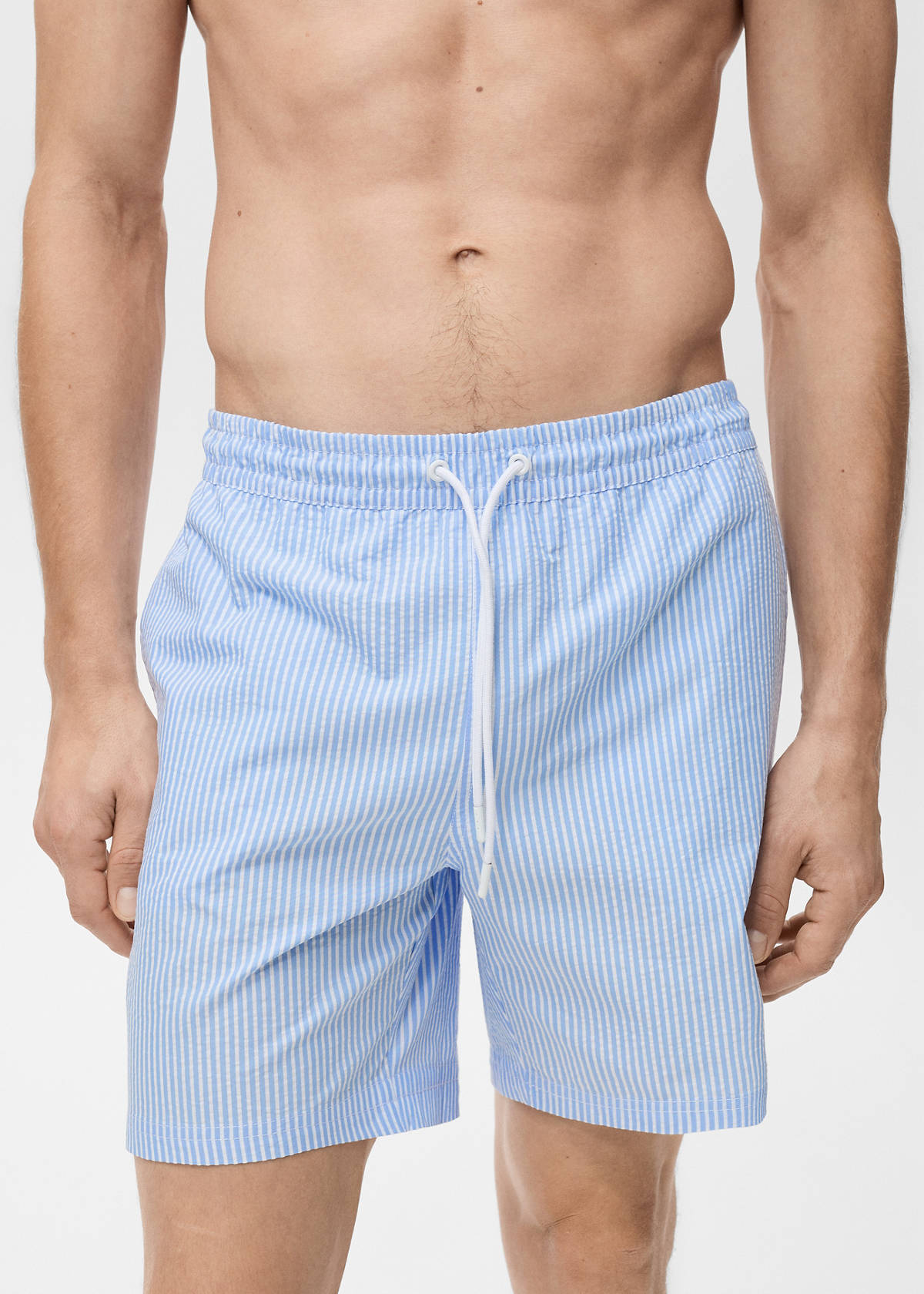 Seersucker swimming trunks — Sky Blue