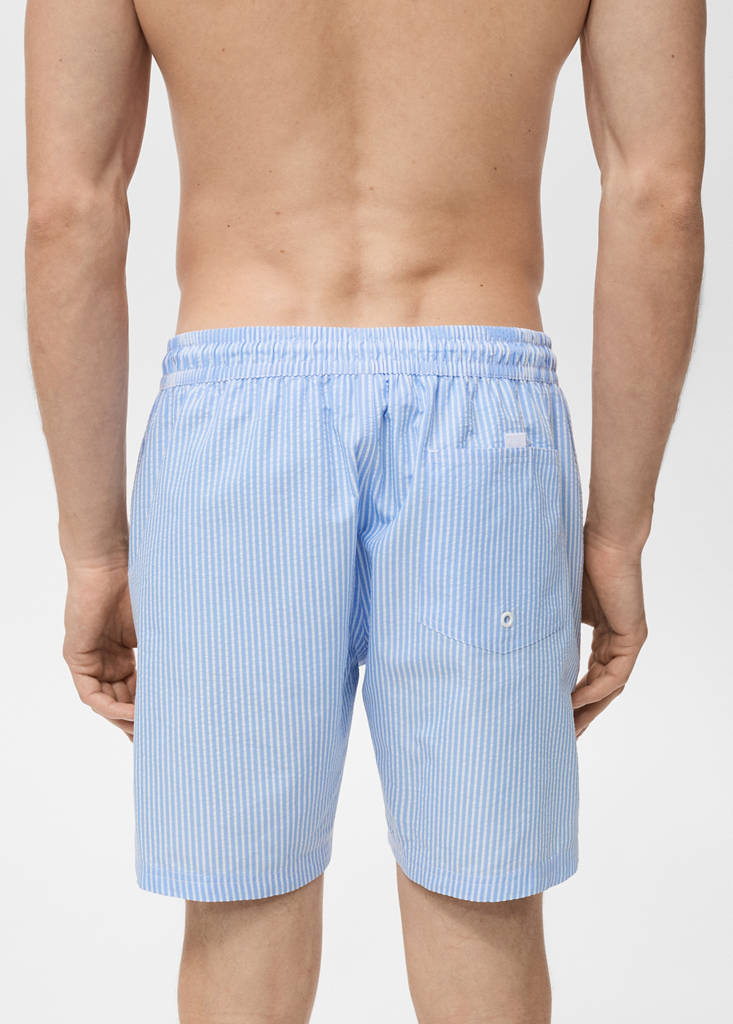 Seersucker swimming trunks — Sky Blue