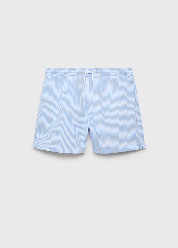 Seersucker swimming trunks — Sky Blue