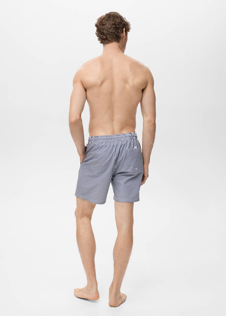 Seersucker swimming trunks — Dark Navy