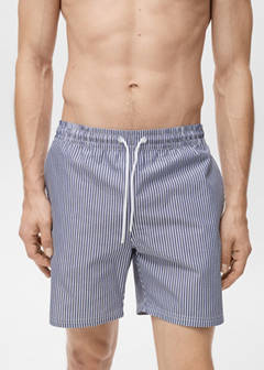 Seersucker swimming trunks — Dark Navy 4