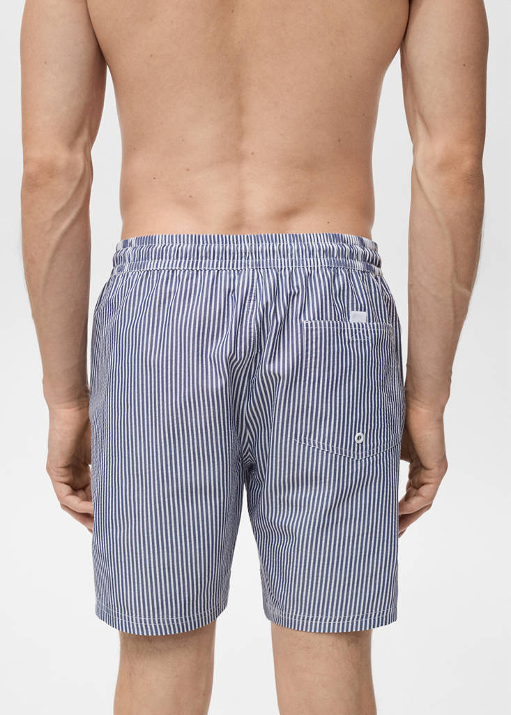Seersucker swimming trunks — Dark Navy