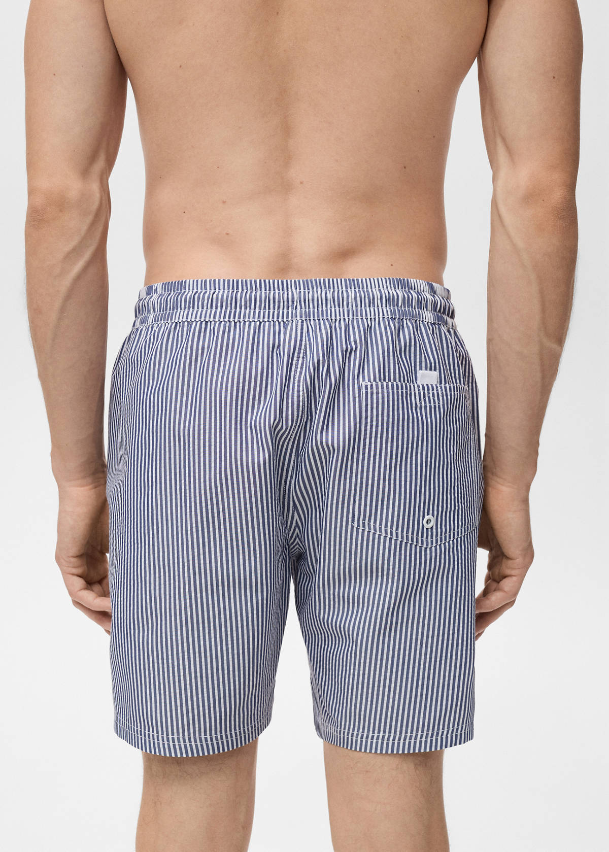 Seersucker swimming trunks — Dark Navy