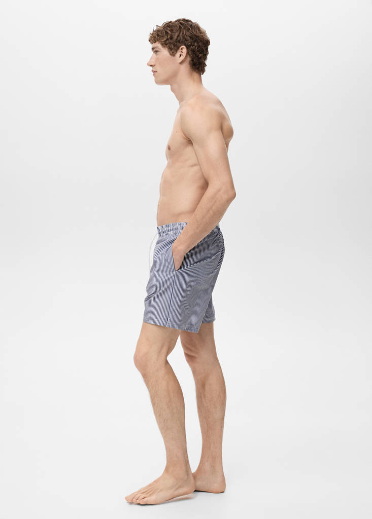Seersucker swimming trunks — Dark Navy