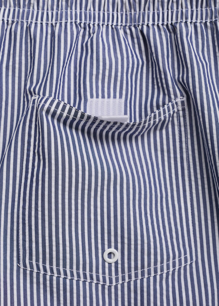 Seersucker swimming trunks — Dark Navy