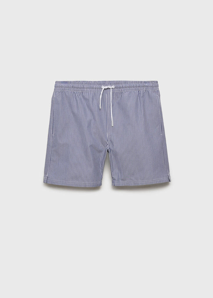 Seersucker swimming trunks — Dark Navy