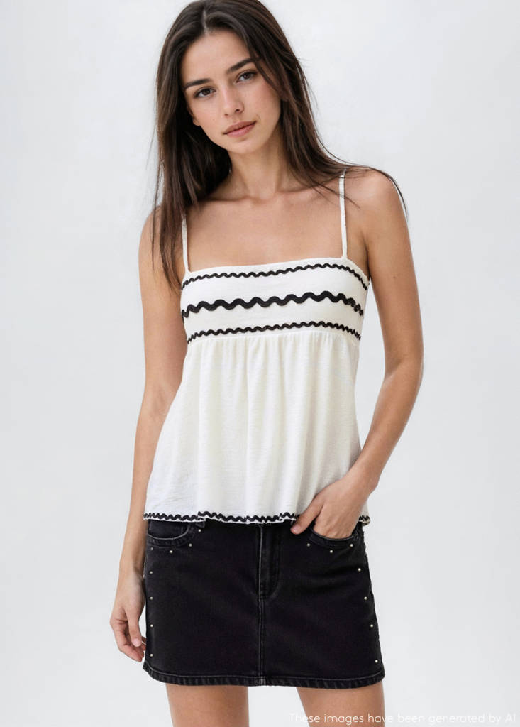 Studded mini-skirt — Black denim