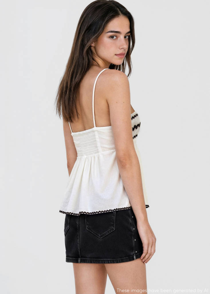 Studded mini-skirt — Black denim