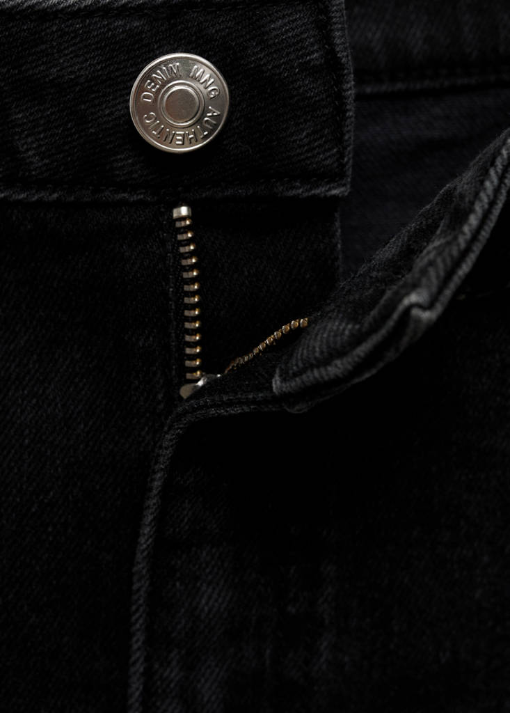 Studded mini-skirt — Black denim