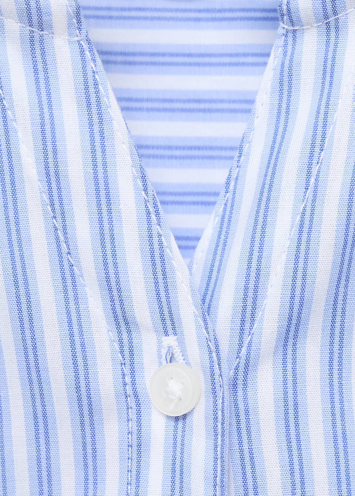 Striped shirt with pleated details — Blue