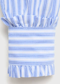 Striped shirt with pleated details — Blue 6