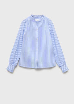 Striped shirt with pleated details — Blue 3